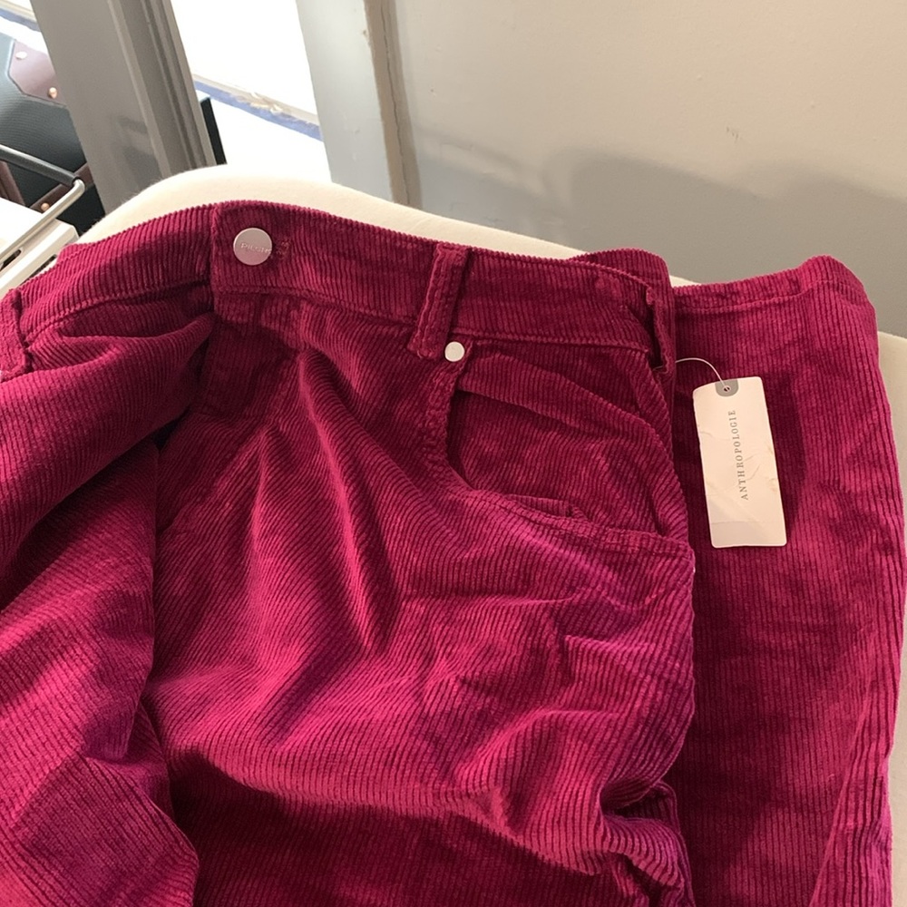 ✨ Anthropologie Madi Front-Slit Corduroy Skirt Sz 12 - Picture 6 of 7